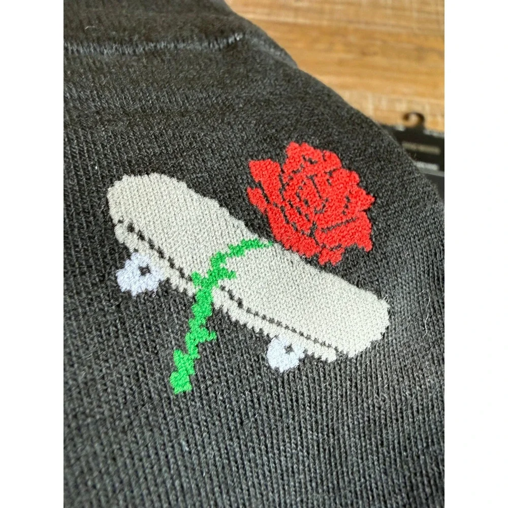 NWT Steve Madden Mens Crew Socks LOT Rose Skateboard Grey Black‎ 6-12.5 Novelty